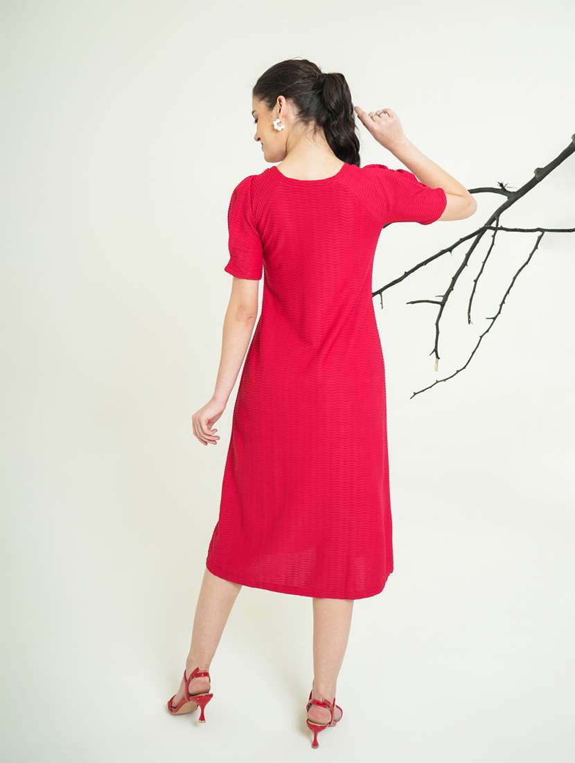 women self design short sleeves a-line dress - 22549496 -  Standard Image - 4