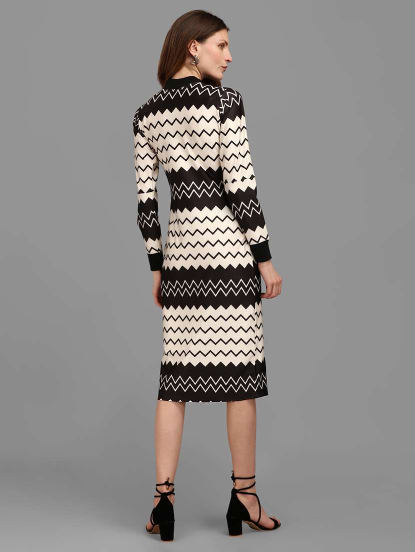women printed long sleeves bodycon dress - 22549514 -  Standard Image - 4
