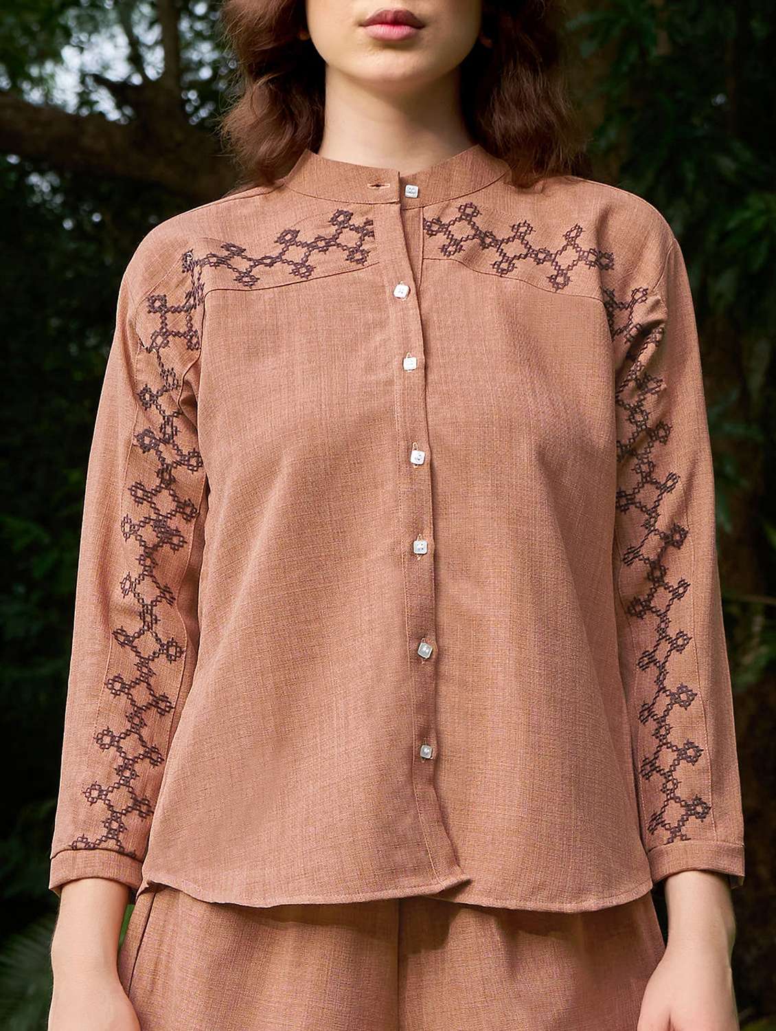 women embroidered long sleeves regular shirt - 22549550 -  Standard Image - 1
