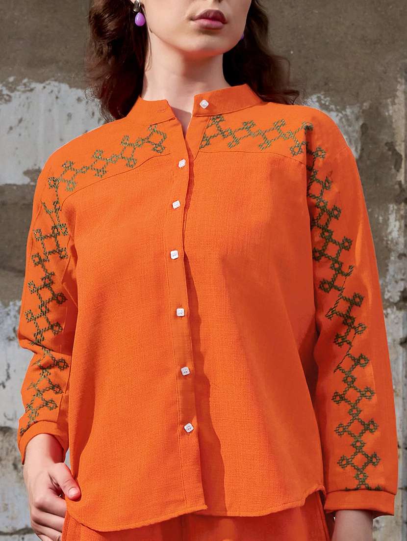 women embroidered long sleeves regular shirt - 22549551 -  Standard Image - 1