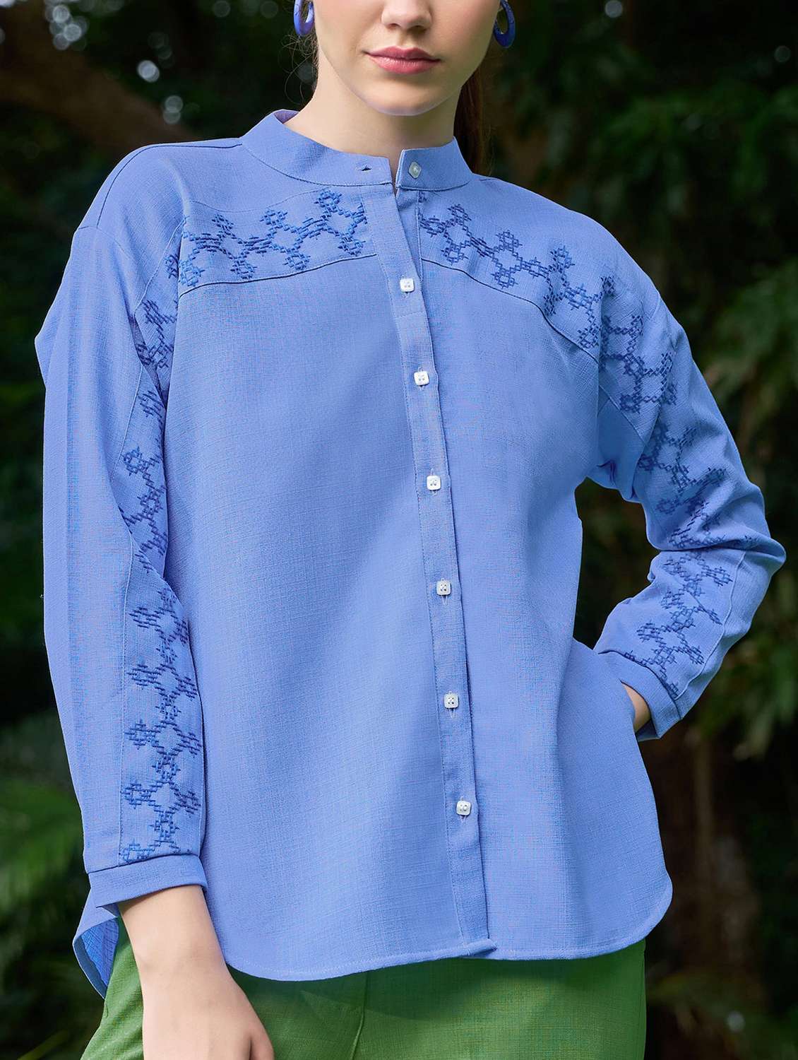 Women Embroidered Long Sleeves Regular Shirt - 22549552 -  Standard Image - 1