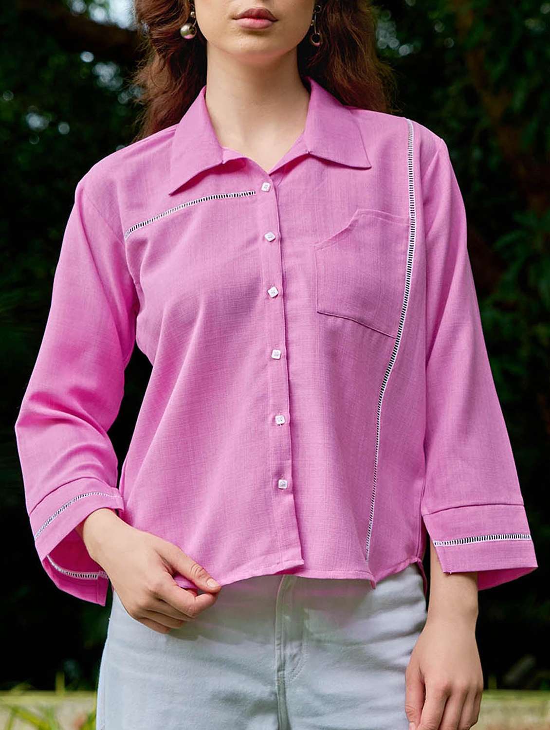 Women Solid Long Sleeves Regular Shirt - 22549554 -  Standard Image - 1