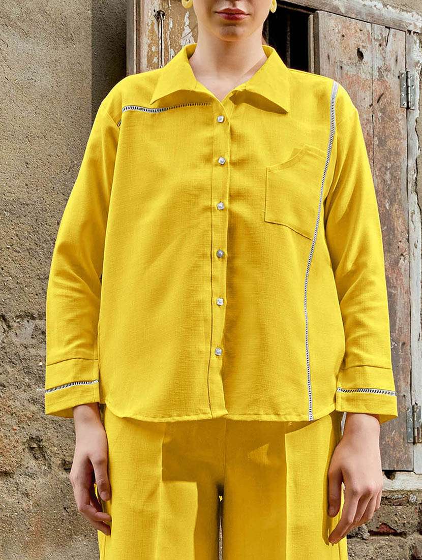 women solid long sleeves regular shirt - 22549556 -  Standard Image - 1
