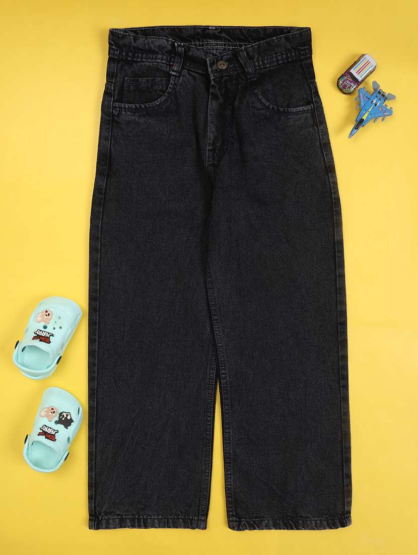 boys washed mid rise straight fit jeans - 22549565 -  Standard Image - 1