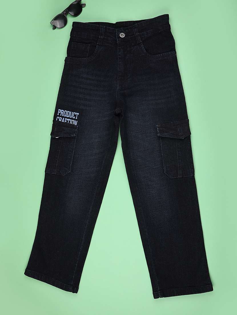 boys washed mid rise cargo jeans - 22549568 -  Standard Image - 1