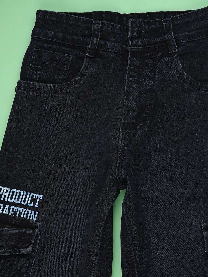 boys typographic printed mid rise cargo jeans - 22549569 -  Standard Image - 4