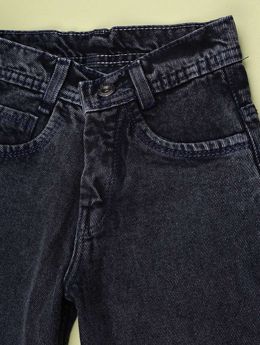 Boys Washed Mid Rise Straight Fit Jeans - 22549574 -  Standard Image - 4