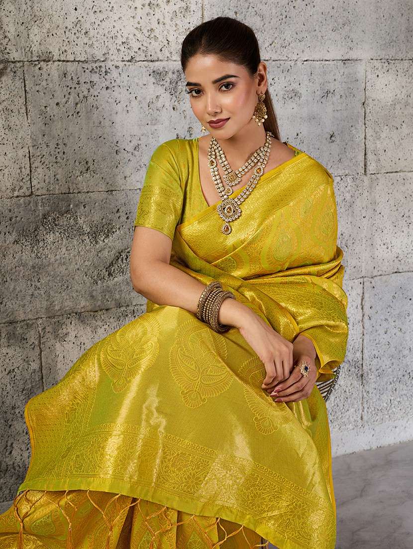 women self design kanjivaram saree with blouse - 22549725 -  Standard Image - 1