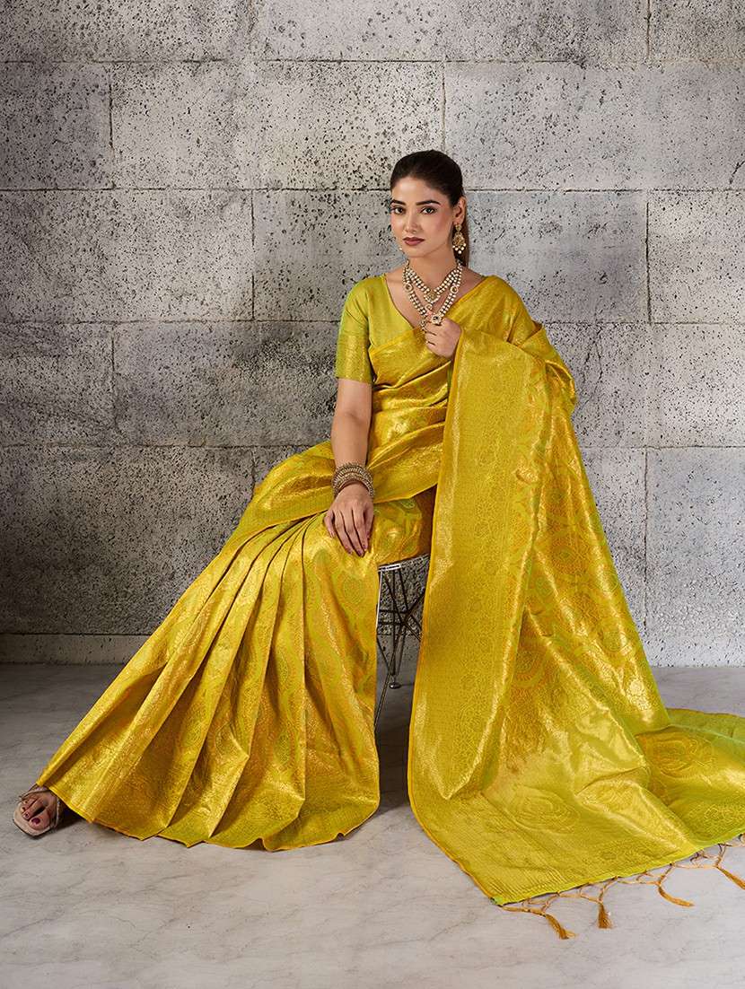 women self design kanjivaram saree with blouse - 22549725 -  Standard Image - 4