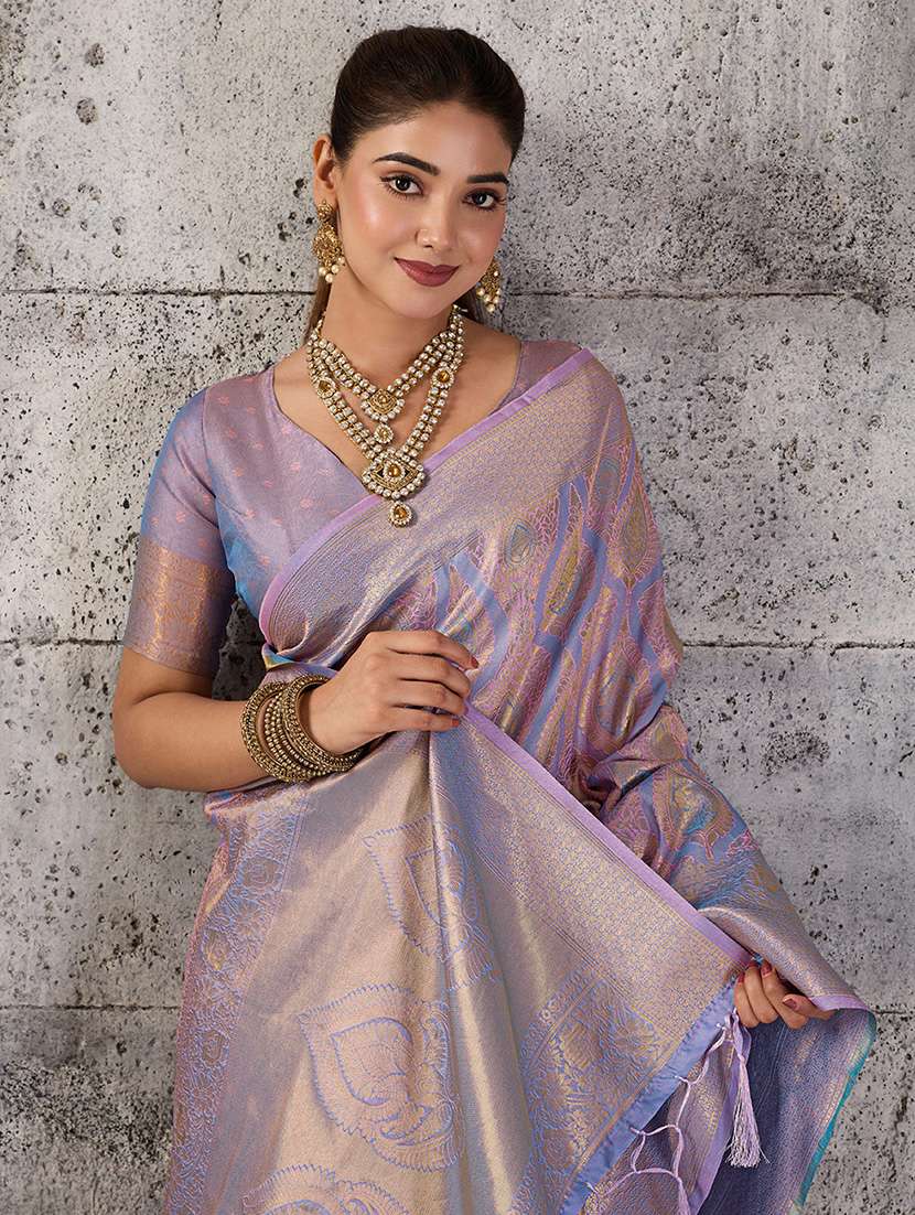 Women Self Design Kanjivaram Saree With Blouse - 22549726 -  Standard Image - 1