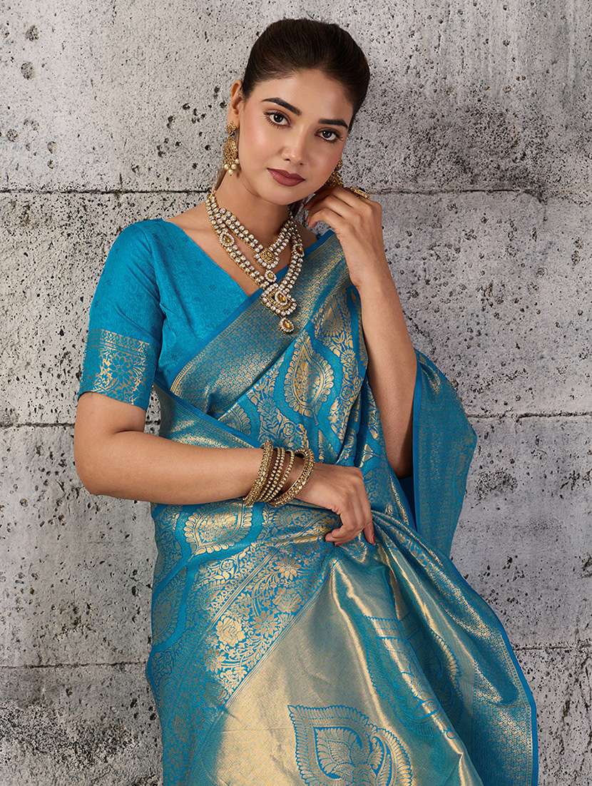 women self design kanjivaram saree with blouse - 22549727 -  Standard Image - 1