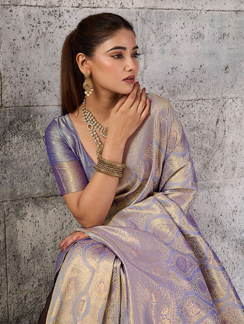 women self design kanjivaram saree with blouse - 22549729 -  Standard Image - 1