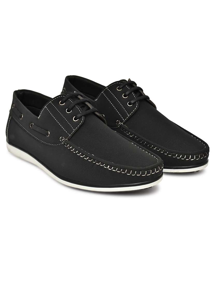men solid lace up boat shoes - 22549880 -  Standard Image - 1