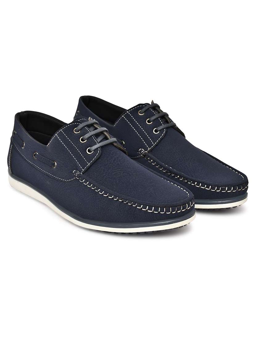 men solid lace up boat shoes - 22549881 -  Standard Image - 1
