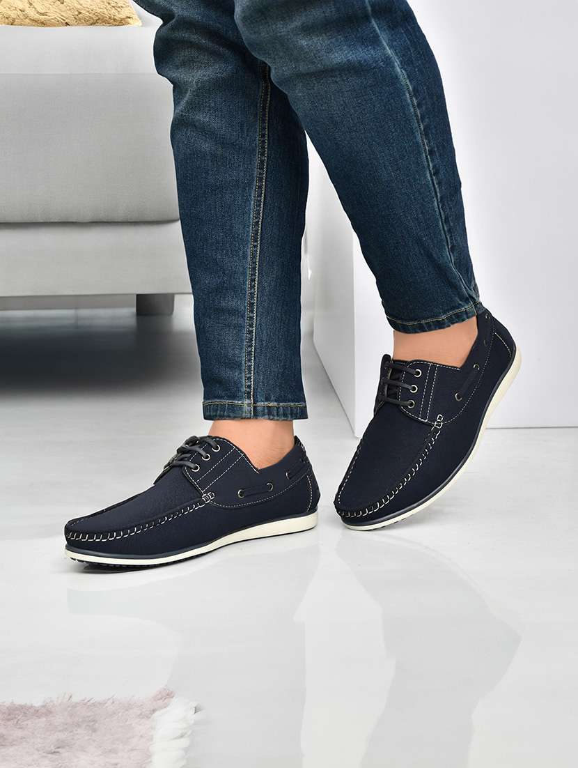 men solid lace up boat shoes - 22549881 -  Standard Image - 4
