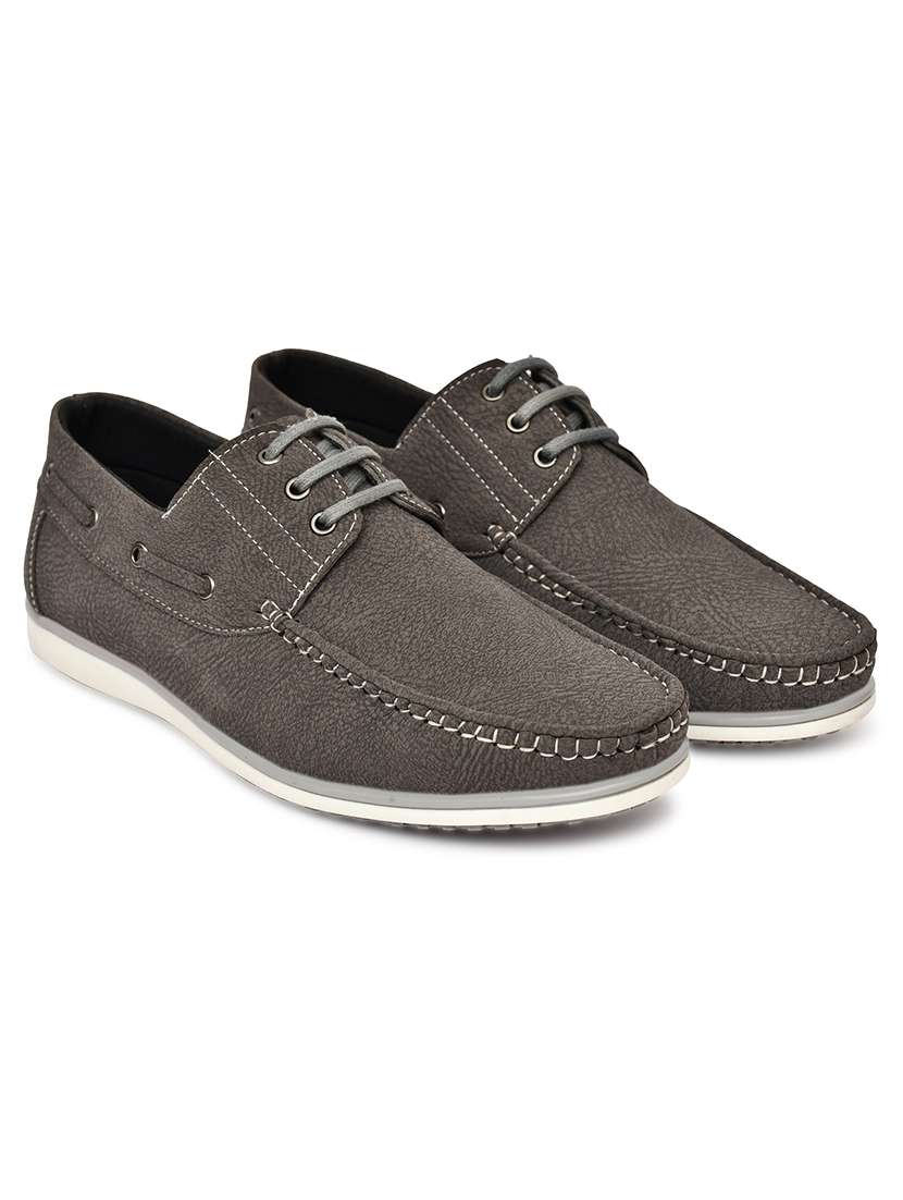 men solid lace up boat shoes - 22549883 -  Standard Image - 1