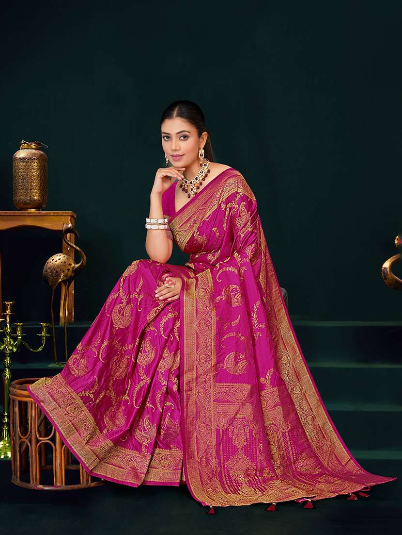 women self design banarasi saree with blouse - 22549886 -  Standard Image - 4
