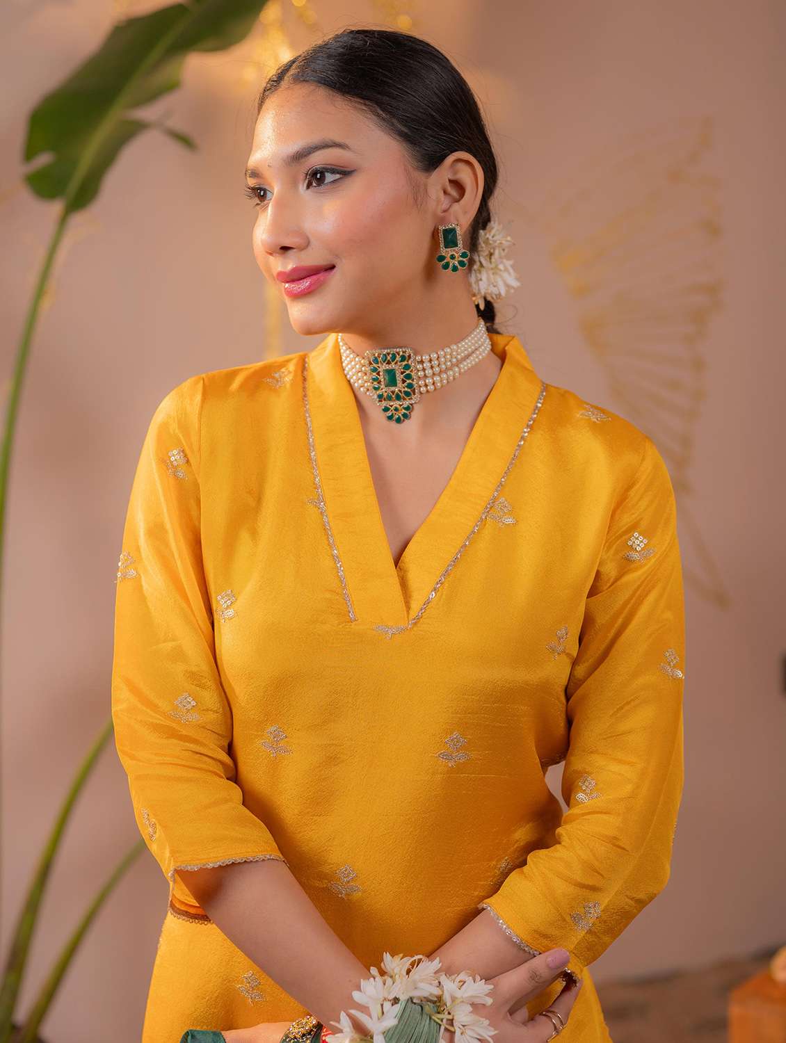 women embroidered v neck kurta pant with dupattta set - 22549969 -  Standard Image - 1