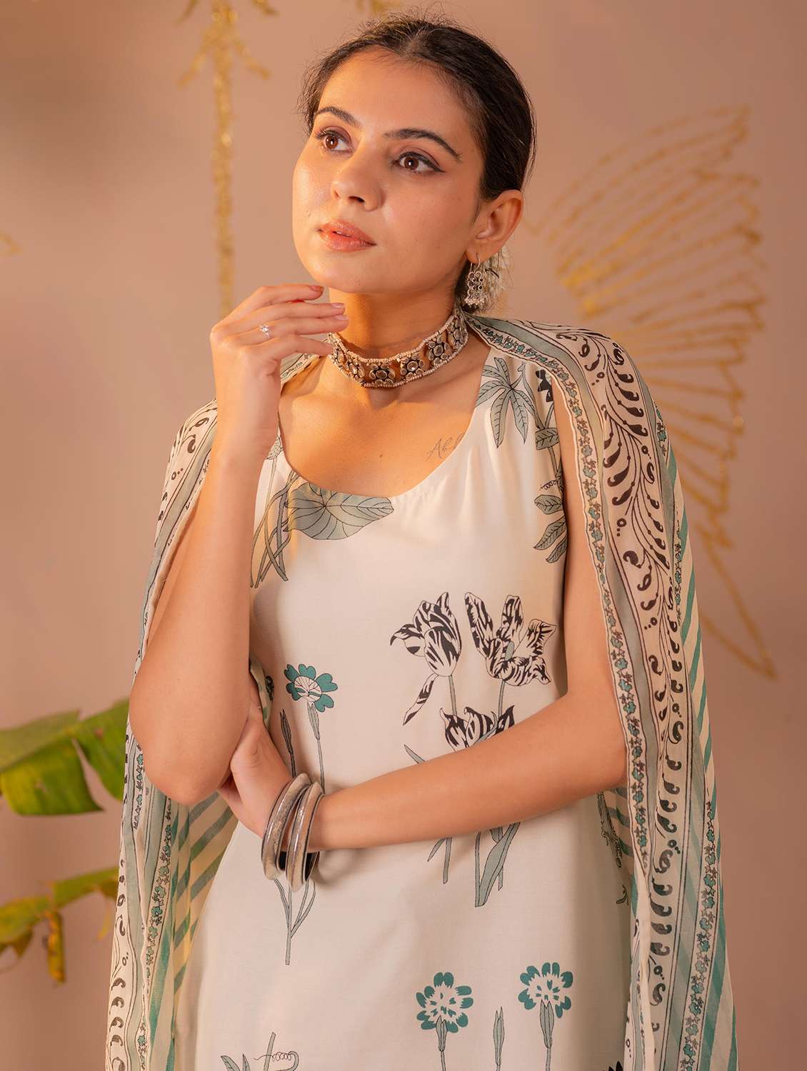 Women Printed Sleeveless Kurta Pant With Dupatta Set - 22549980 -  Standard Image - 1