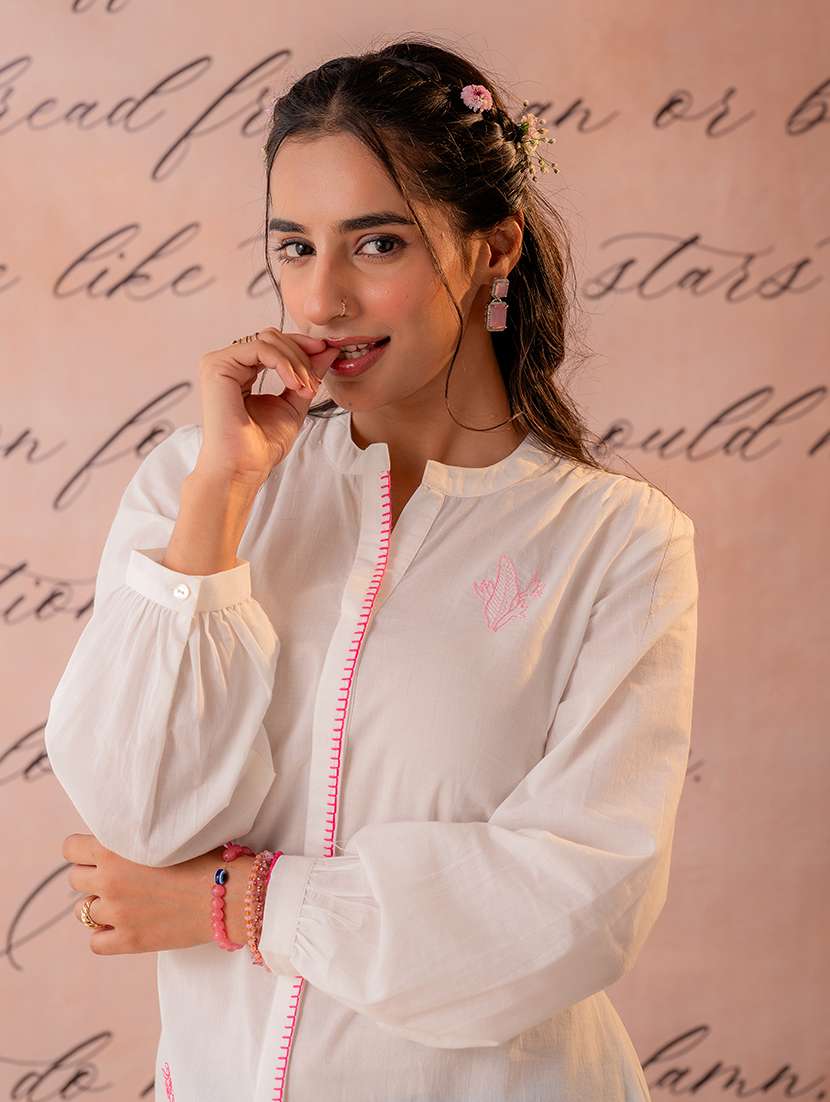 women embroidered long sleeves a-line kurta - 22550257 -  Standard Image - 4