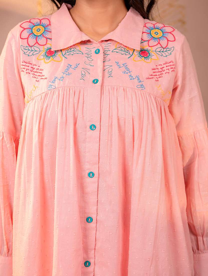 Women Embroidered Long Sleeves Flared Top - 22550328 -  Standard Image - 1