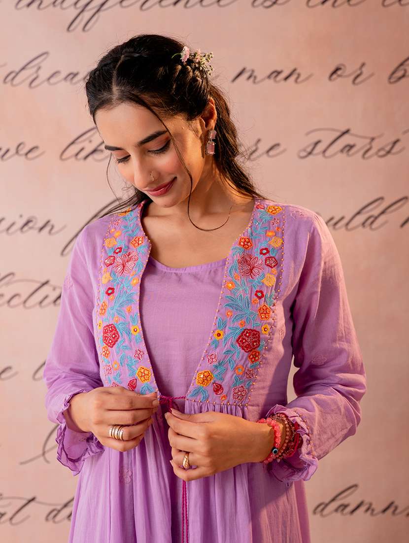 women embroidered long sleeves a-line dress with jacket - 22550332 -  Standard Image - 1