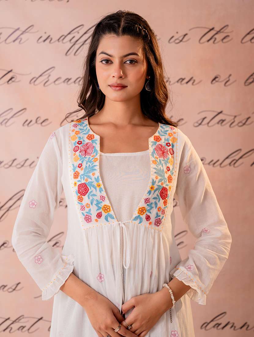 women embroidered long sleeves a-line dress with jacket - 22550333 -  Standard Image - 1