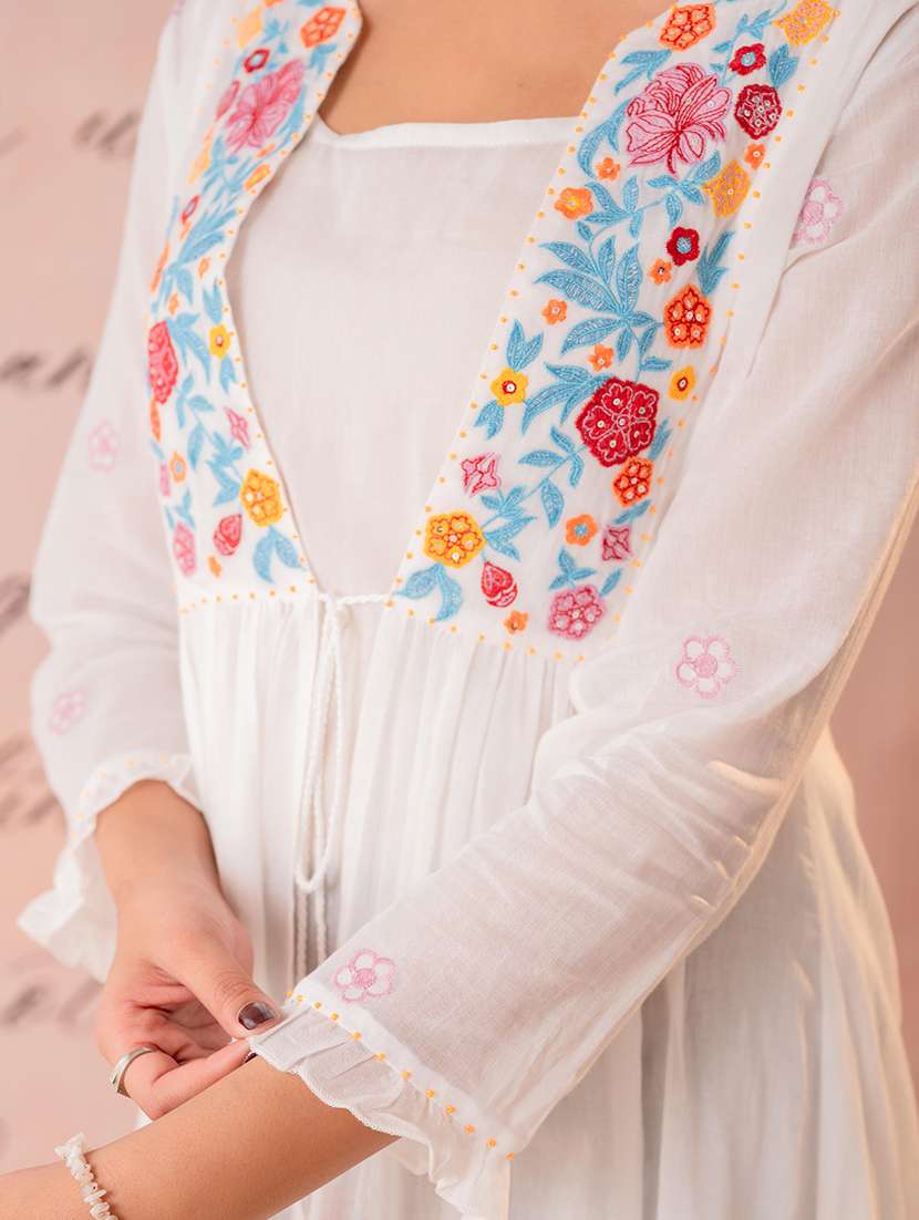 women embroidered long sleeves a-line dress with jacket - 22550333 -  Standard Image - 4