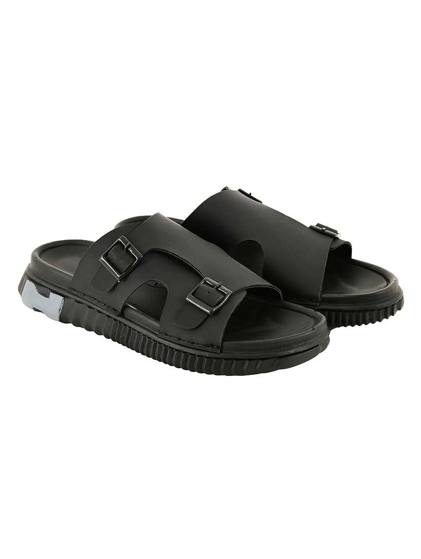 men black slip on sandal - 22550351 -  Standard Image - 1