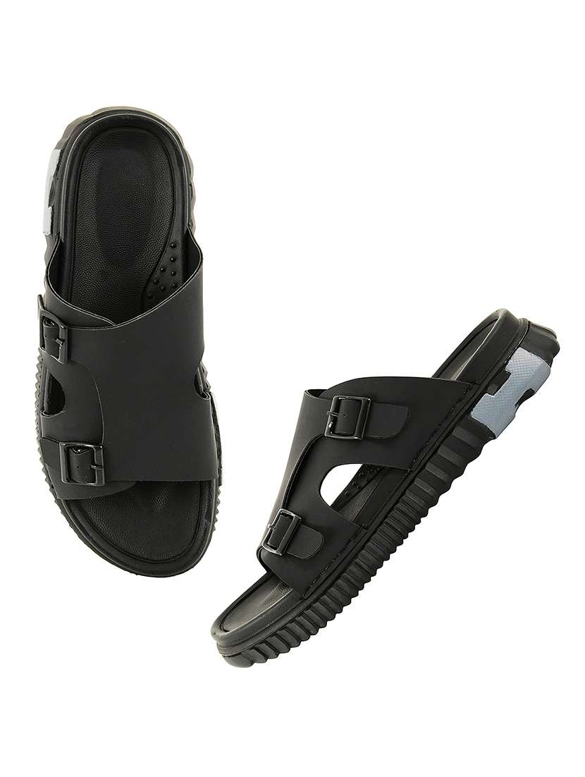 men black slip on sandal - 22550351 -  Standard Image - 4