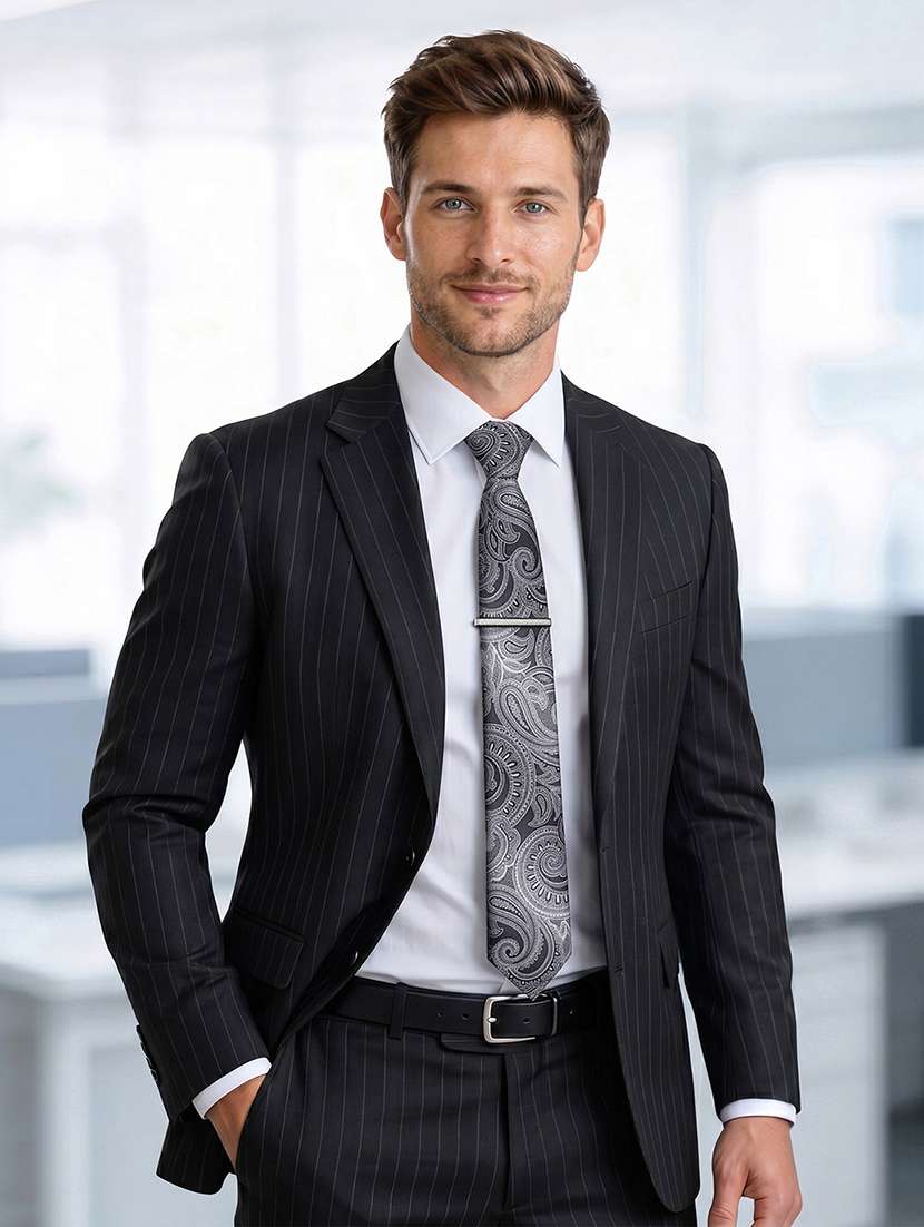 work wear paisley pattern tie pocket square and cufflinks set - 22550361 -  Standard Image - 1