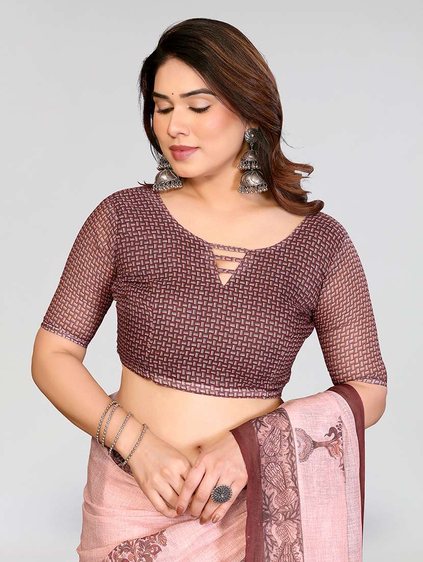 Women Printed Casual Wear Saree With Blouse - 22550421 -  Standard Image - 4