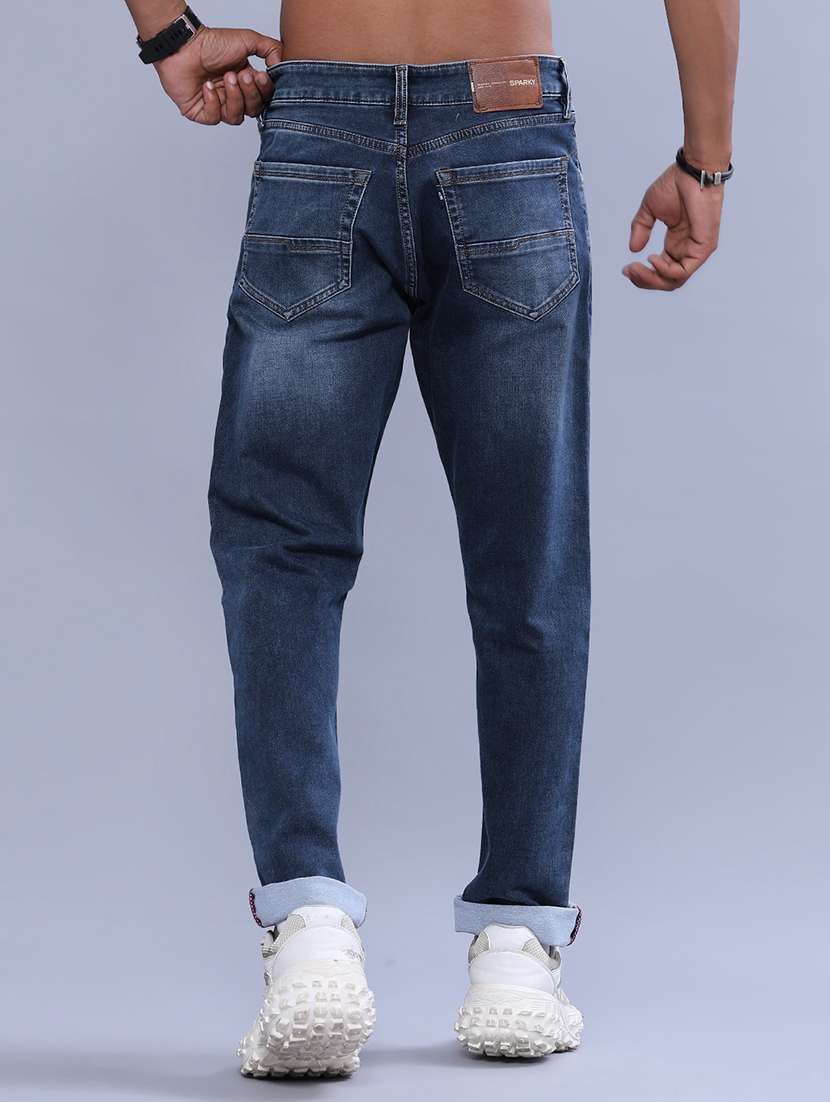 Men Washed Mid Rise Full Length Tapered Jeans - 22550487 -  Standard Image - 4