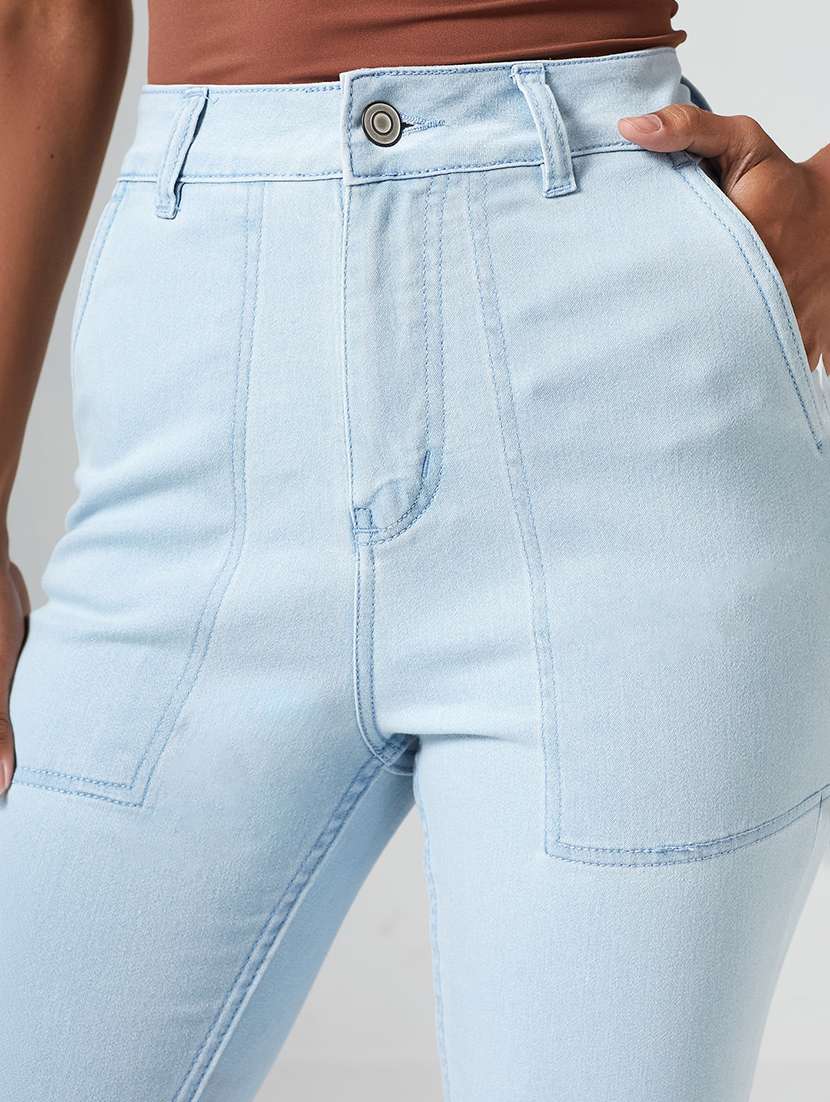 women solid high rise bootcut jeans - 22550878 -  Standard Image - 1