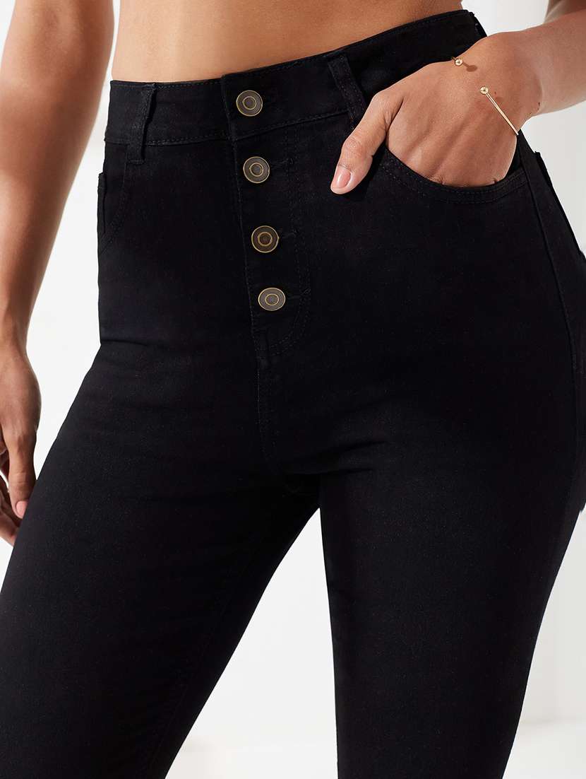 women solid high rise skinny fit jeans - 22550906 -  Standard Image - 1