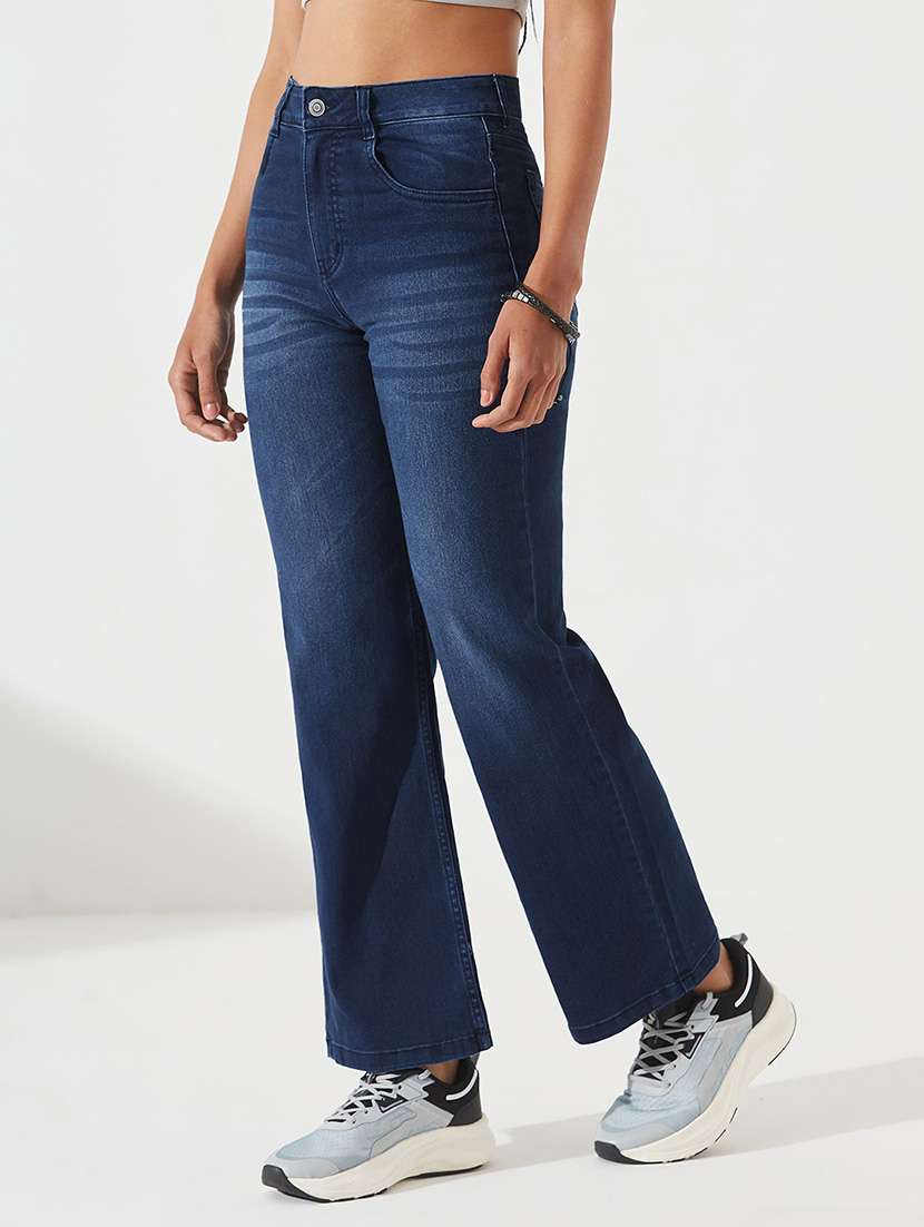 Women Washed High Rise Straight Fit Jeans - 22550913 -  Standard Image - 1