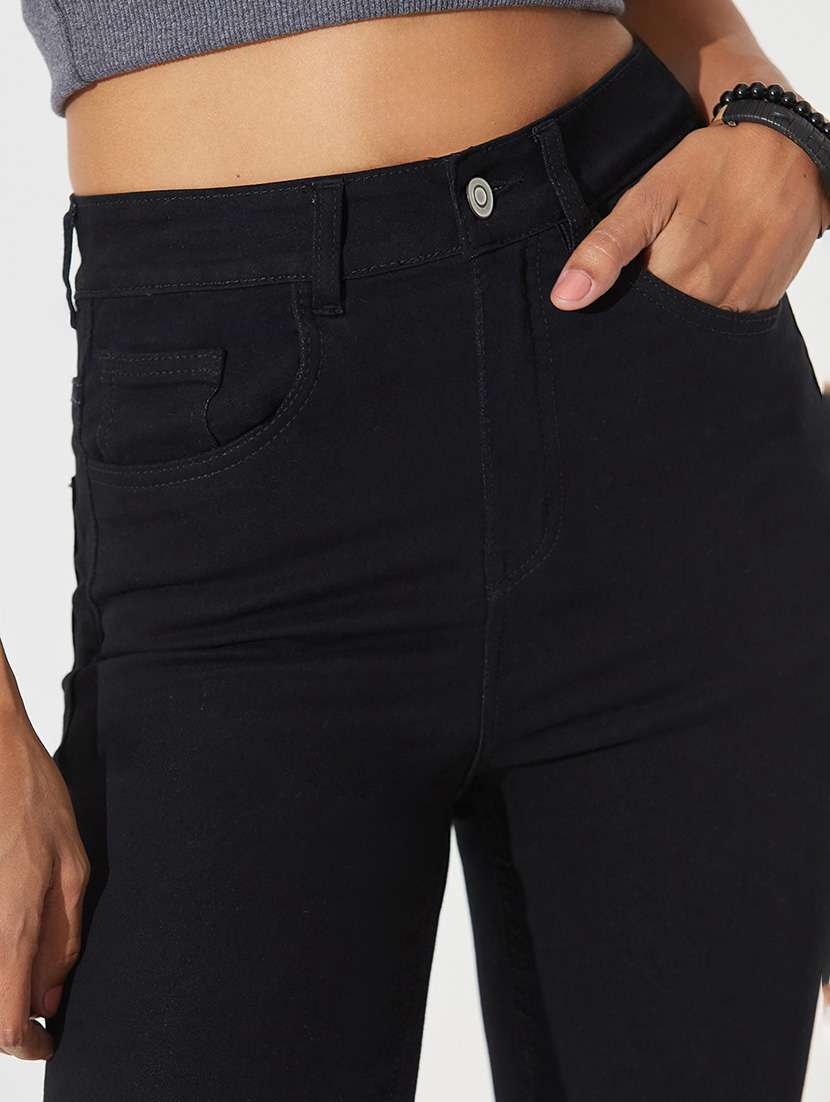 women solid high rise bootcut jeans - 22550917 -  Standard Image - 1