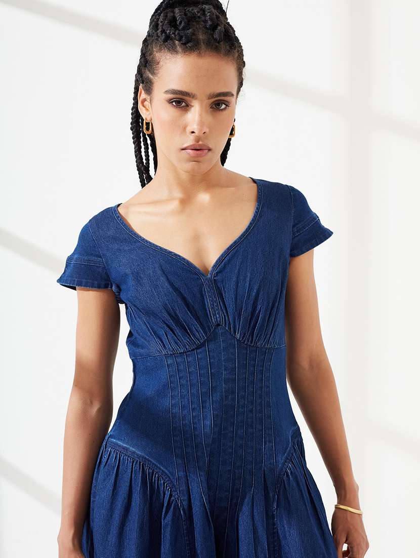 Women Solid Short Sleeves Full Leg Jumpsuit - 22551013 -  Standard Image - 1