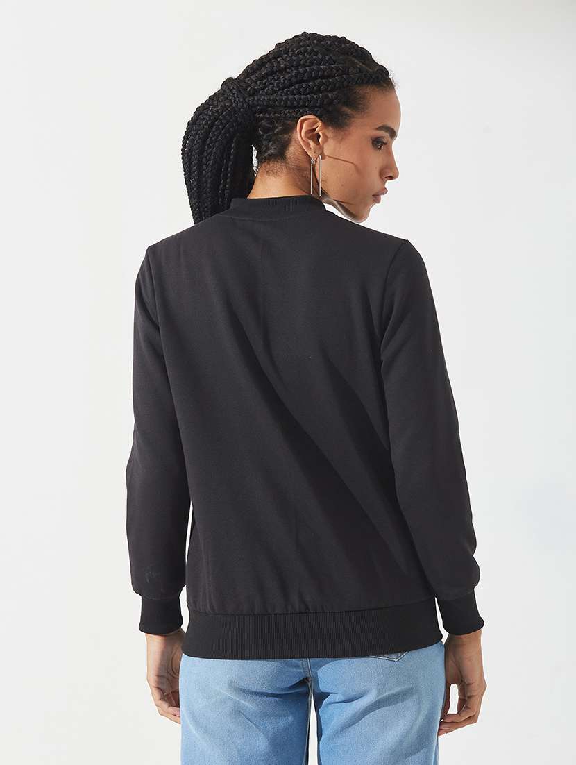 women solid long sleeves zipper sweatshirt - 22551028 -  Standard Image - 4