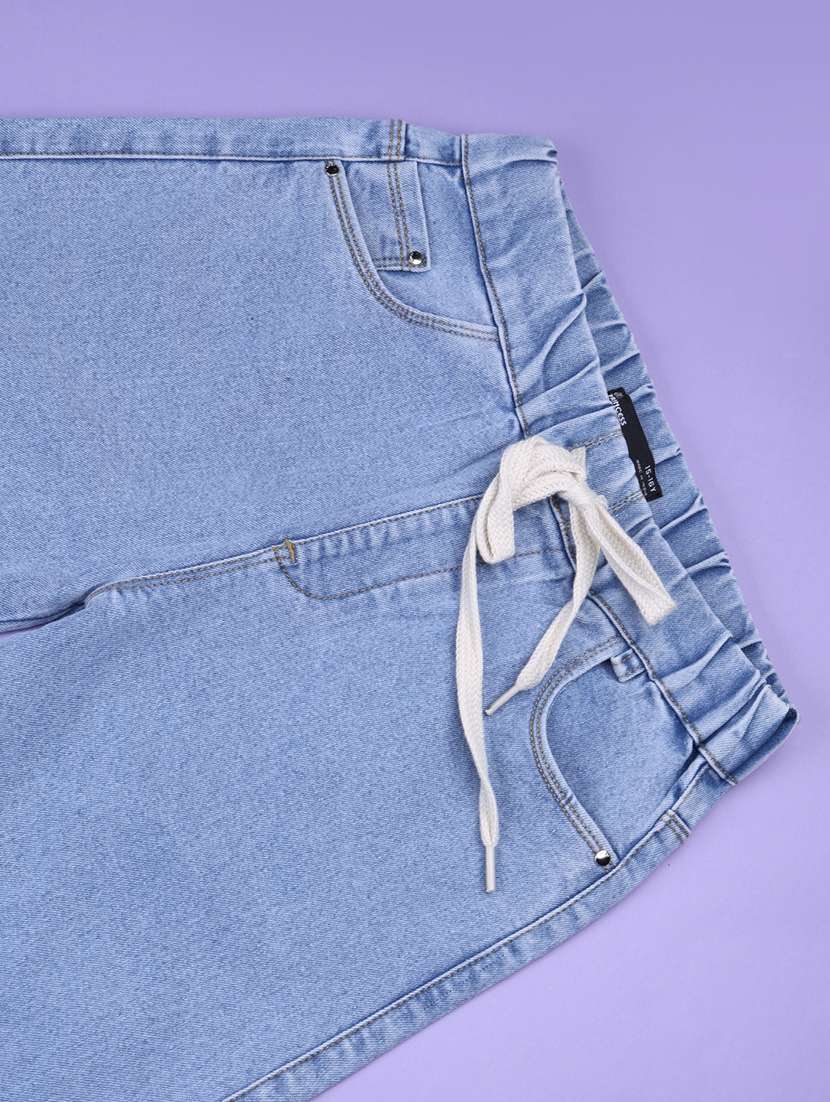 Girls Solid Mid Rise Straight Jeans - 22551295 -  Standard Image - 4