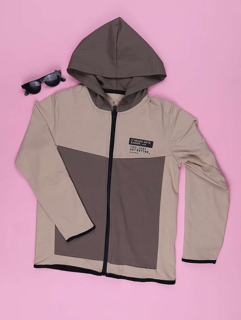 boys colourblocked long sleeves hooded jacket - 22551402 -  Standard Image - 1