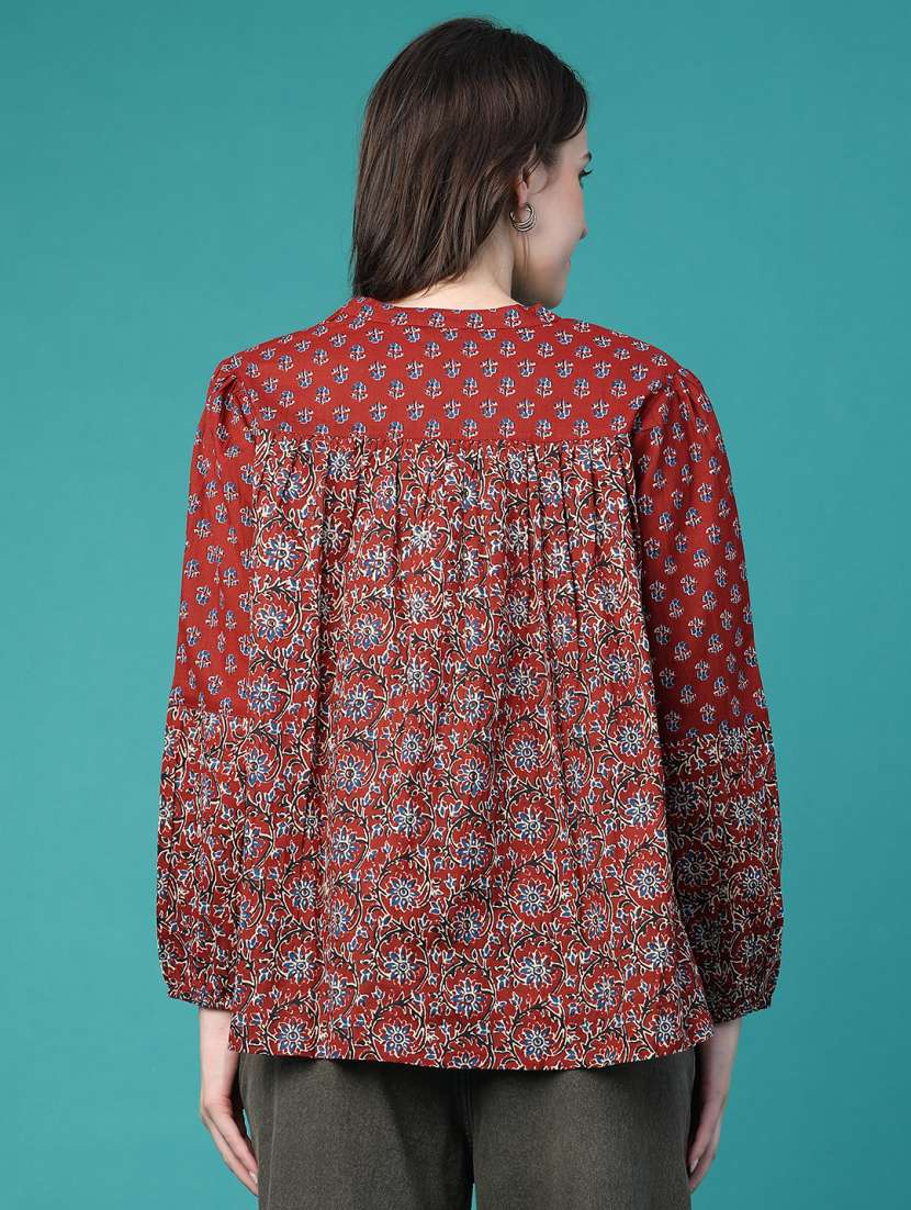 Women Printed Long Sleeves A-line Top - 22552484 -  Standard Image - 4