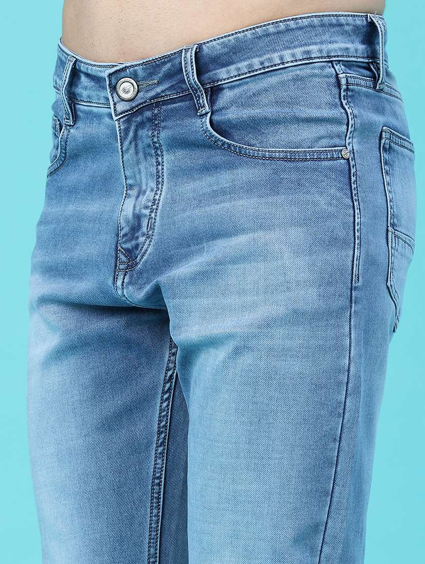 Men Washed Mid Rise Full Length Slim Fit Jeans - 22552531 -  Standard Image - 1