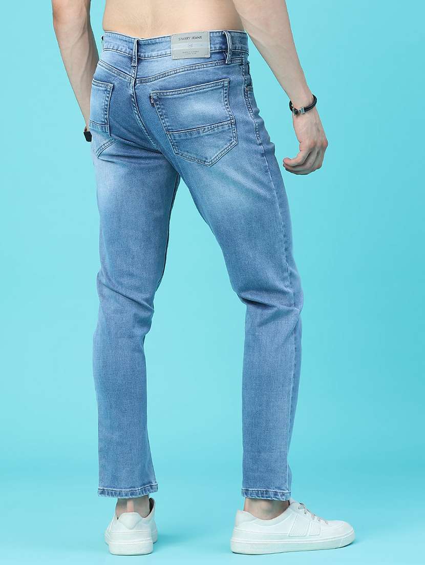 Men Washed Mid Rise Full Length Slim Fit Jeans - 22552531 -  Standard Image - 4