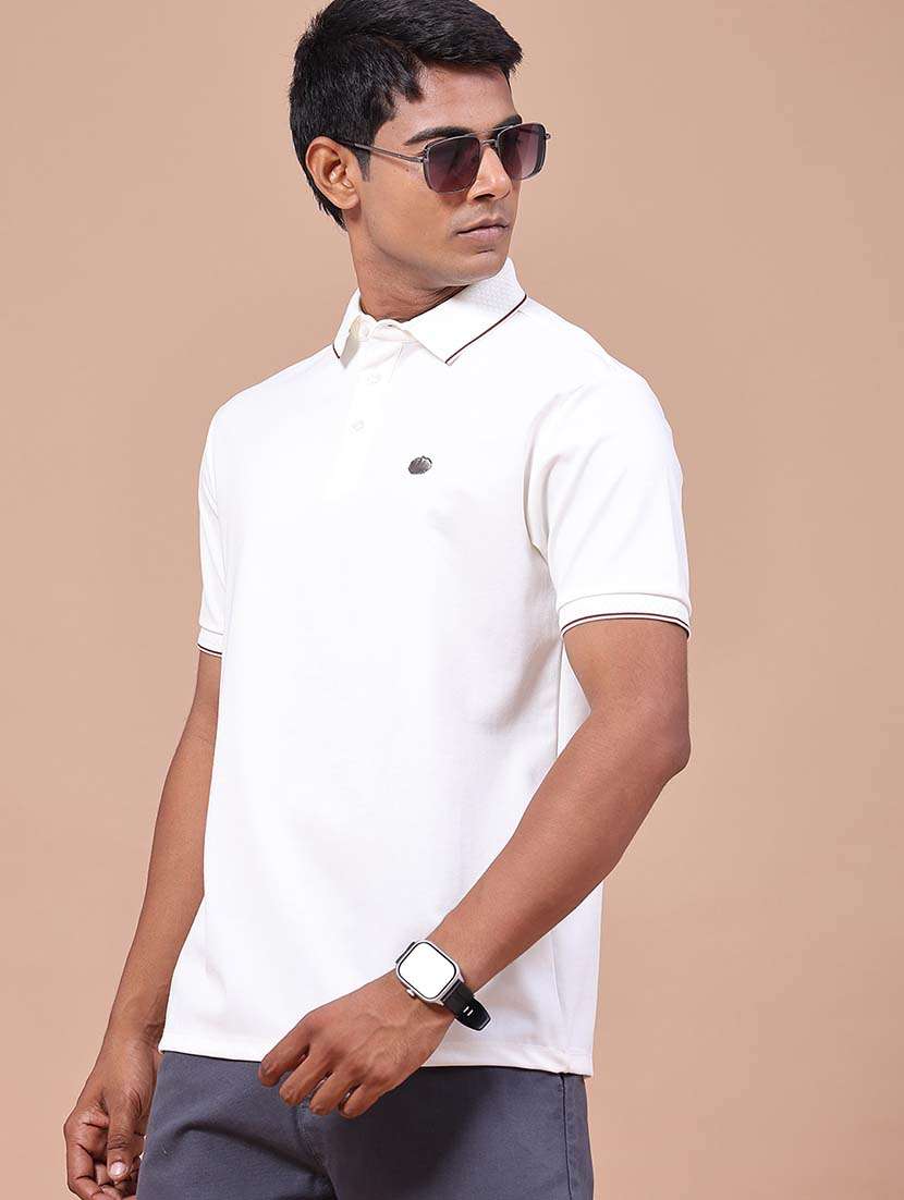 men solid short sleeve regular fit polo t-shirt