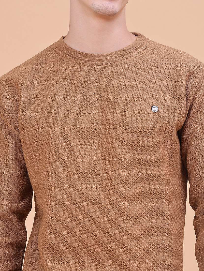 Men Self Design Long Sleeves Regular Fit Pullover - 22552780 -  Standard Image - 1