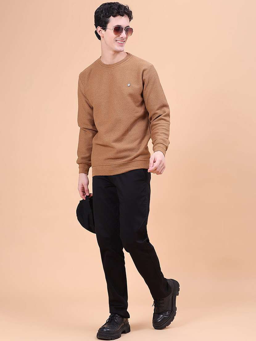 Men Self Design Long Sleeves Regular Fit Pullover - 22552780 -  Standard Image - 4