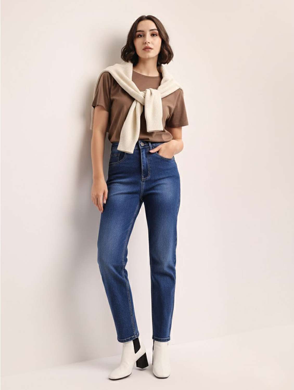 Women Washed High Rise Slim Fit Jeans - 22553055 -  Standard Image - 4