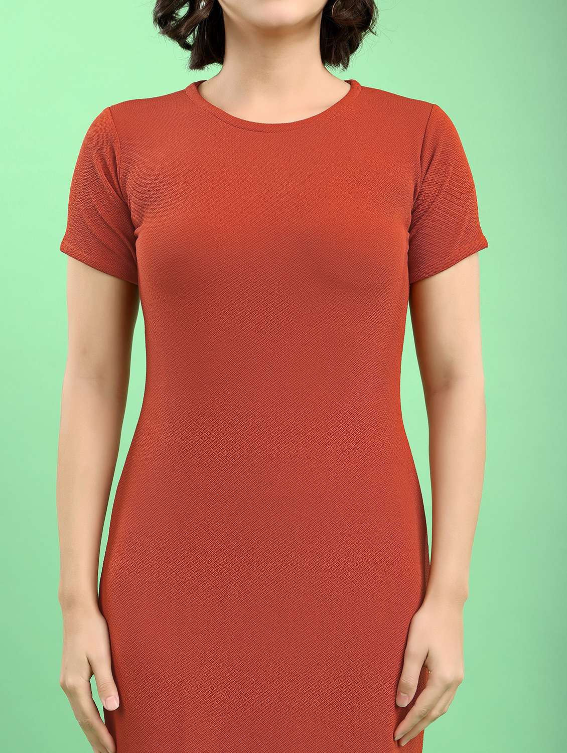 women solid round neck sheath dress - 22553298 -  Standard Image - 1