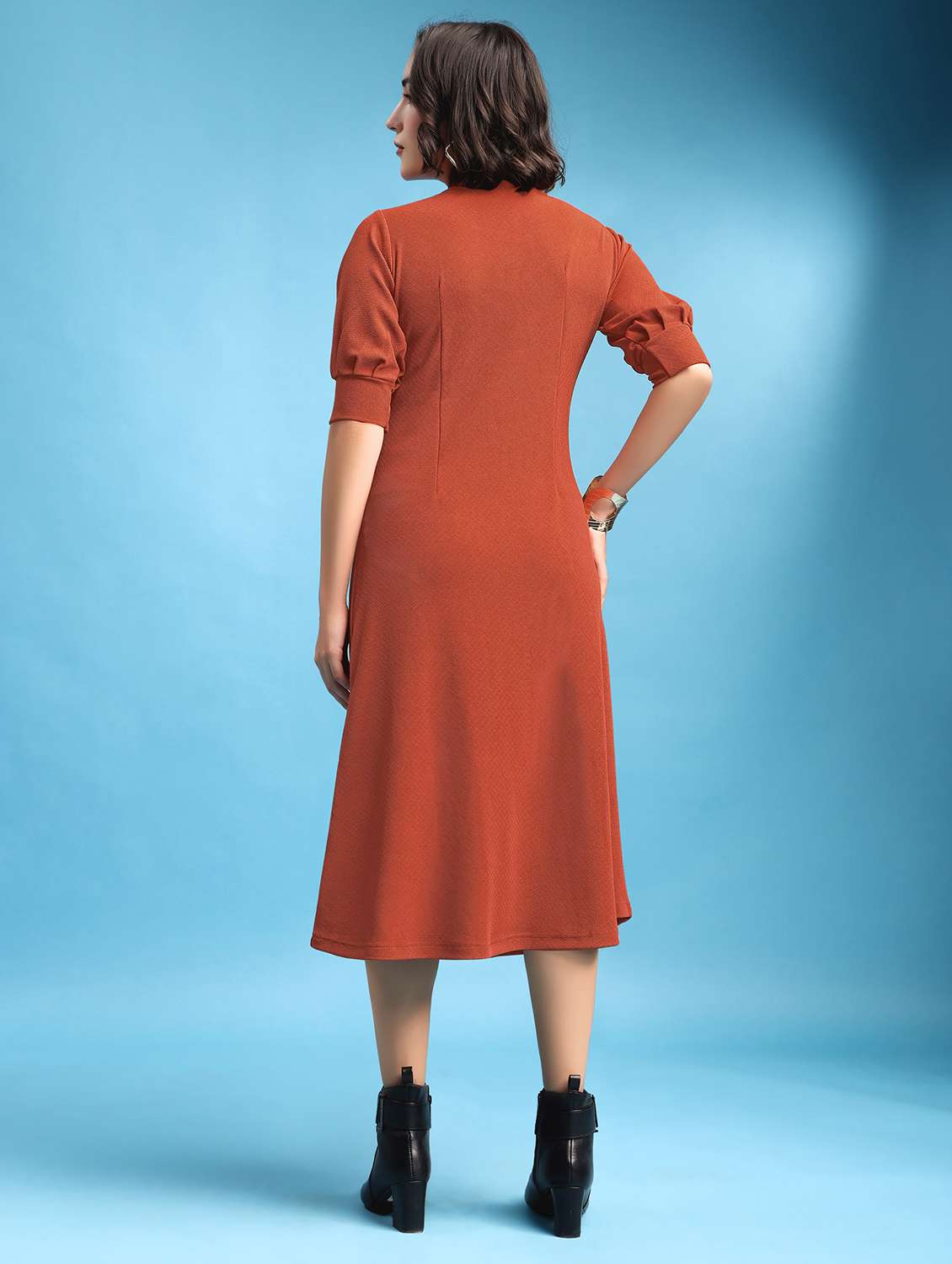 women self design short sleeves a-line dress - 22553310 -  Standard Image - 4